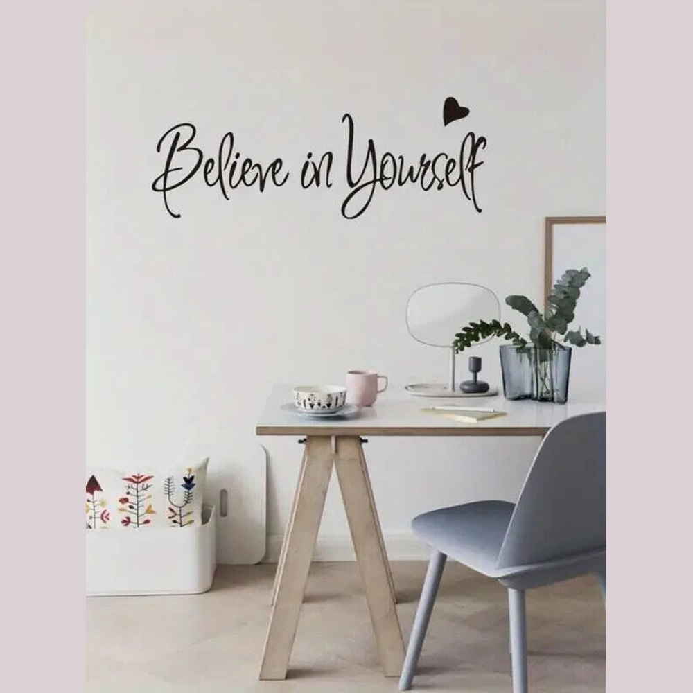 "Believe In Yourself" Inspirational Wall Decal 7.8" x 23.62" NEW! Home & Garden:Home Décor:Decals, Stickers & Vinyl Art Style Your Walls